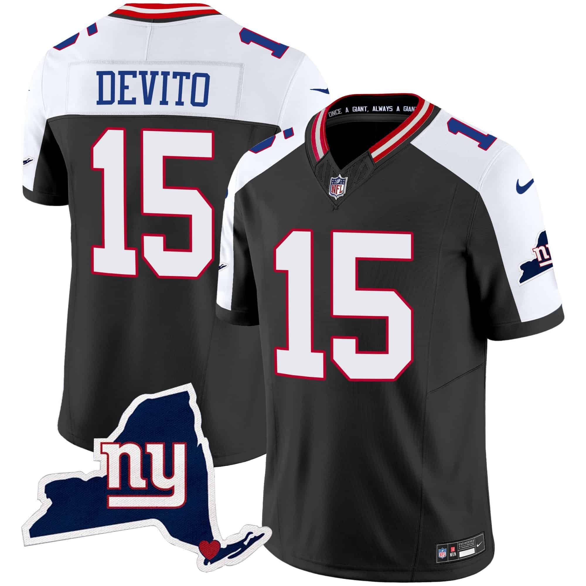 Men New York Giants #15 Devito Black 2024 Nike Map Patch Limited NFL Jersey->indianapolis colts->NFL Jersey